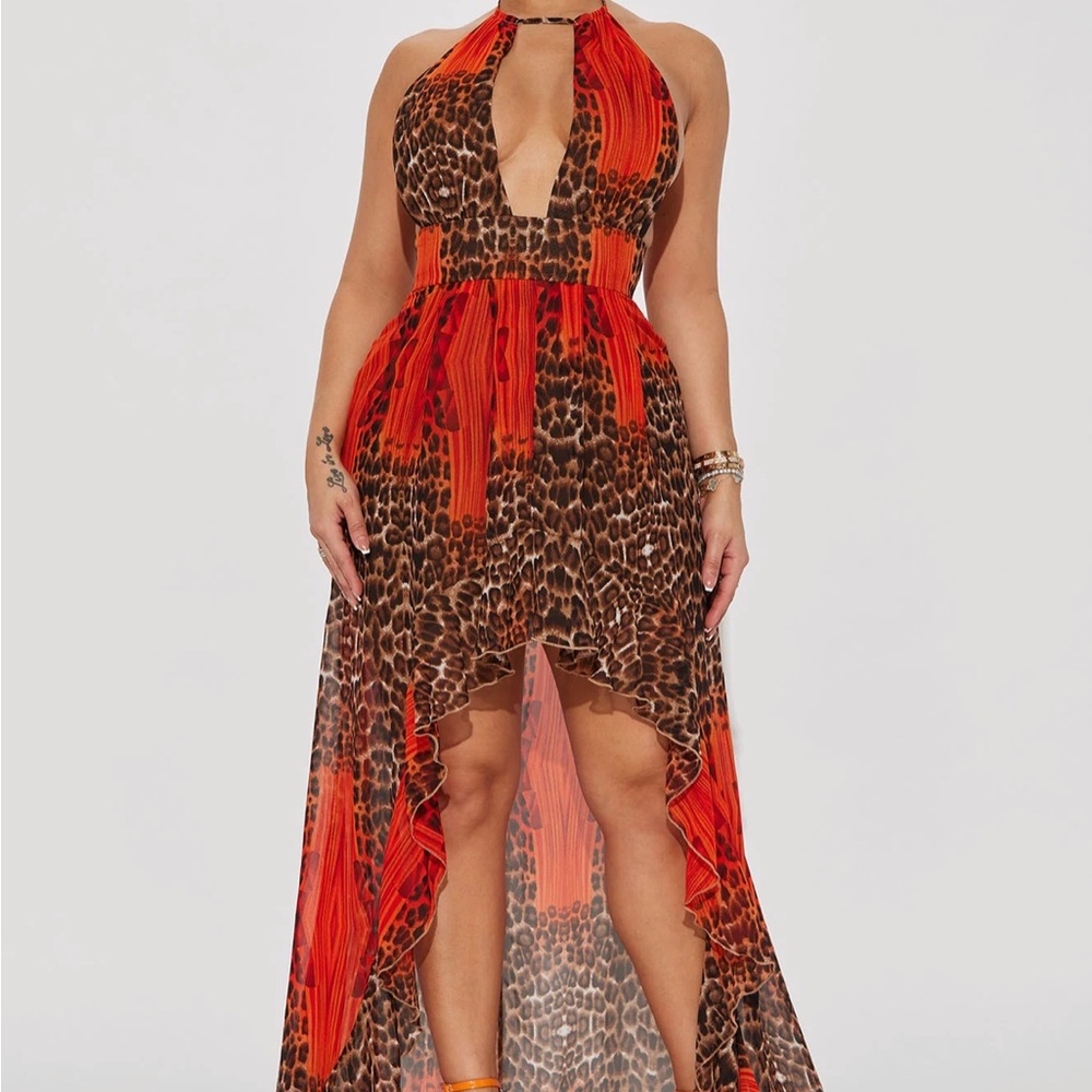 Run Wild Ruffle Maxi Dress - Rust - Picture 4 of 7